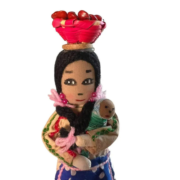 Central America Folk Art Doll Honduras Fabric Handmade Décor Hand Made - Picture 3 of 9